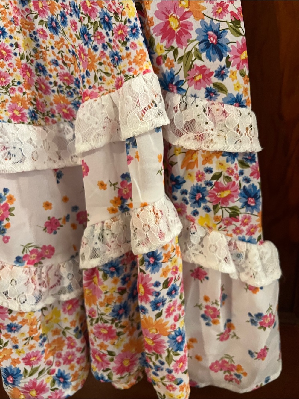 Altar’d State Aderny Patchwork Floral Mini Dress XS Cottagecore Ruffle - Picture 7 of 11